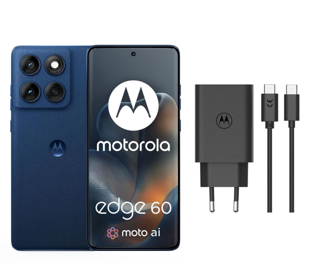Motorola edge 60 5G 12/512GB Gibraltar Sea 120Hz + Ładowarka 68W - 1486611 - zdjęcie